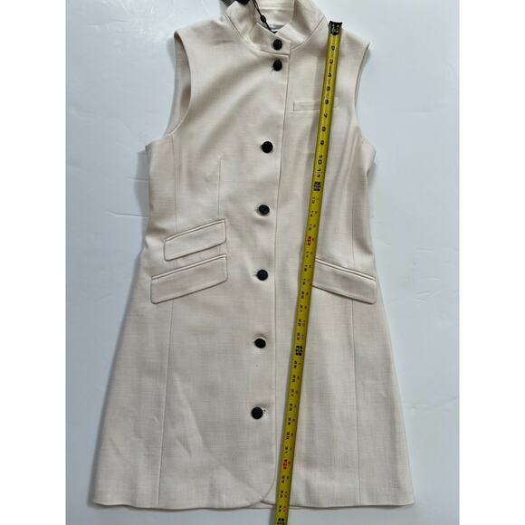 rag & bone Slade Button Front Vest Dress Ivory Women's Size 8 NWT - Picture 10 of 16